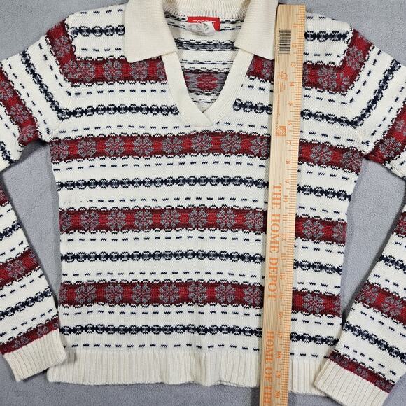 Vintage Esprit Sweater Womens Medium Snowflakes Christmas Wool Blend Preppy - Picture 10 of 11